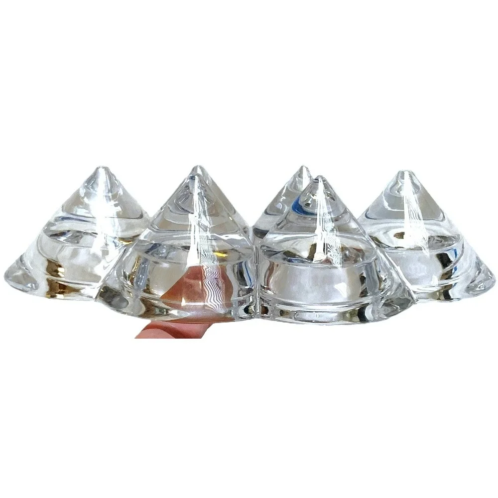 Swedish Design 3pc Console Set Crystal Glass Icicle 3, 6 cup Candle Holders READ
